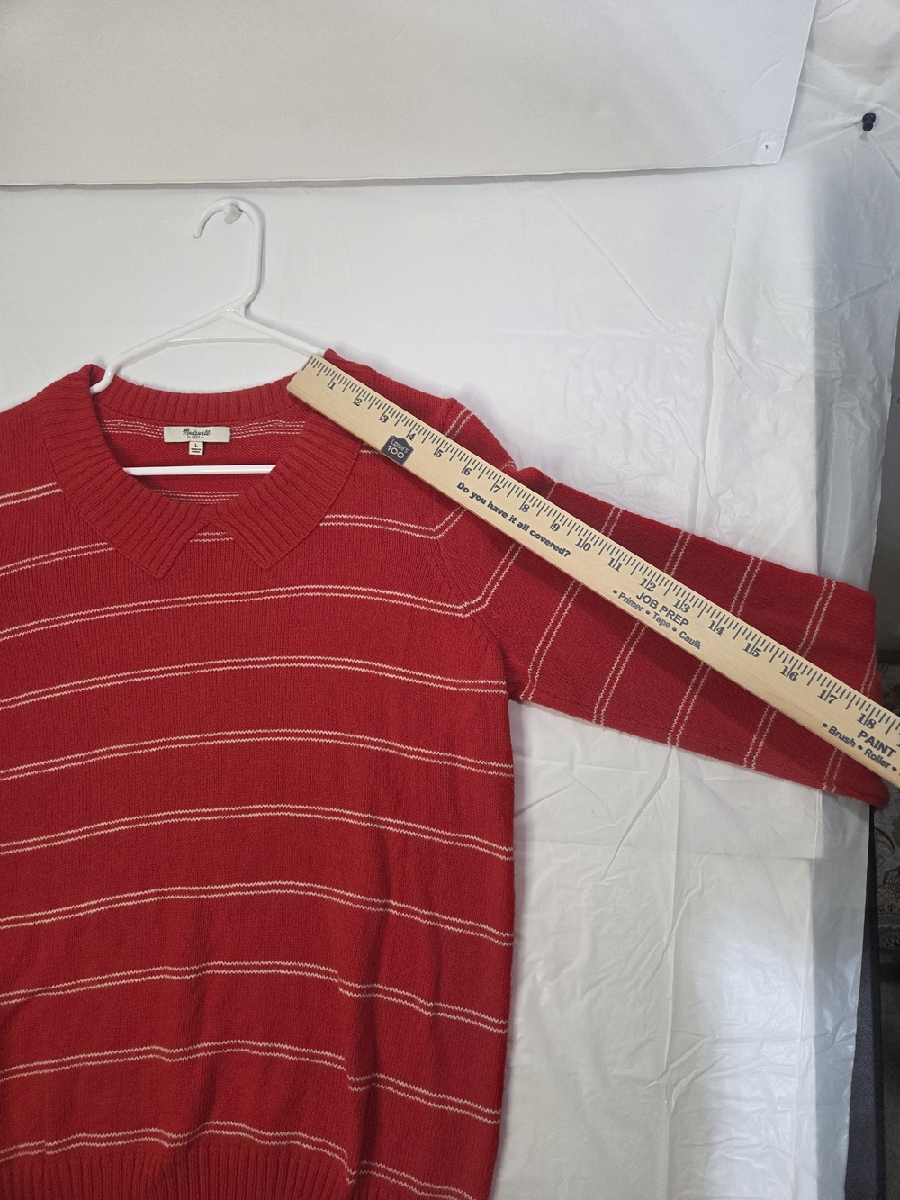 Madewell Red Striped Scoop-Collar Sweater - Picture 4 of 10